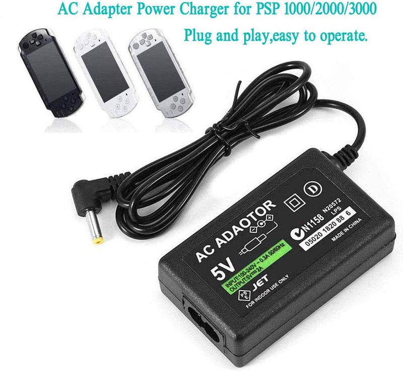 PSP Charger ,TFSeven 5V 2A AC Wall Charger Compatiable for PSP Battery PSP-110 Sony Playstation 1000 1001 PSP Slim & Lite PSP-S110 2000 2001 3000 3001 Replacement AC Adapter