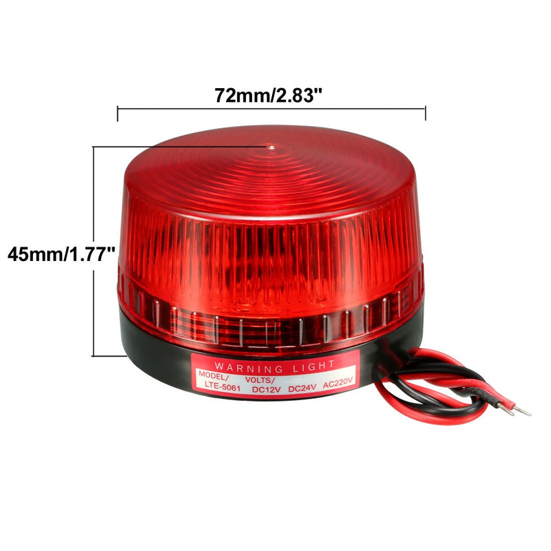 uxcell LED Warning Light Bulb Flashing Signal Tower Lamp DC 12V 1W Red LTE-5061