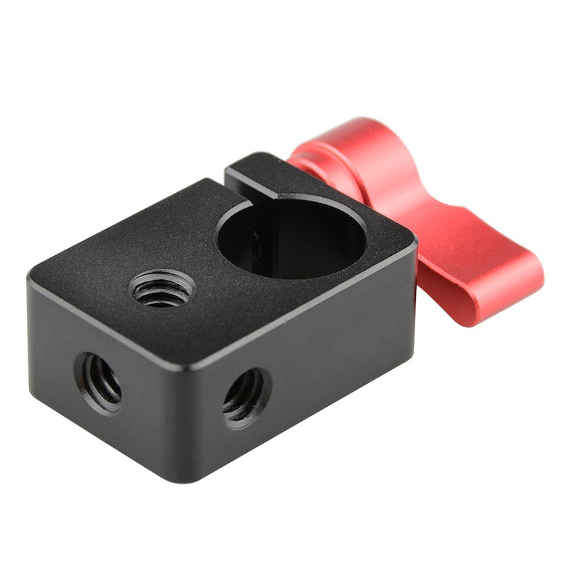 CAMVATE 15mm Rod Clamp Single with 1/4" Threaded Hole for Camera DIY Accessories(Red)