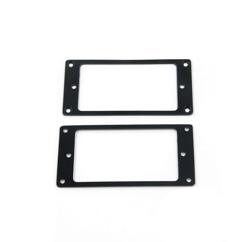 Geesatis 2 PCS Humbucker Pickup Ring Cover Frame Flat for LP/SG Guitar Mounting Replacement Electric Guitar Accessories(Black) Black