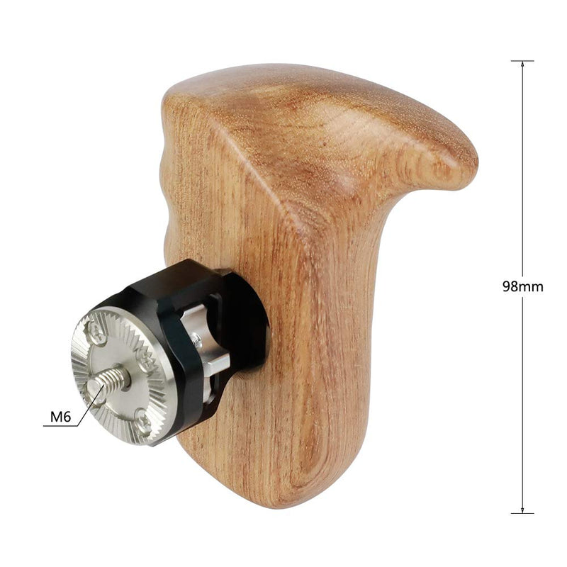 CAMVATE Wooden Hand Grip with M6 Rosette Mount (Right Hand)