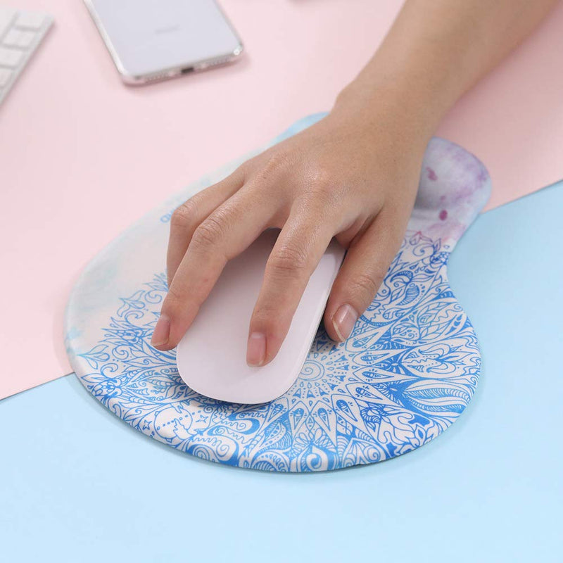 Mandala Ergonomic Mousepad with Wrist Support - Protect Your Wrists and De-Clutter Your Desk - Premium Mouse Pad with Wrist Rest - Latest Custom Non-Slip Design (Datura)