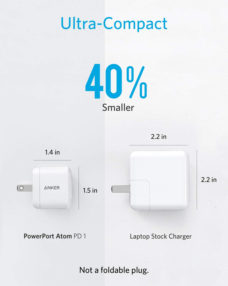 iPhone 12 Charger [GaN Tech], Anker 30W Compact USB-C Wall Charger with Power Delivery, PowerPort Atom for iPhone 12 / Mini/Pro/Pro Max / 11 / X/XS/XR, iPad Pro, MacBook 12'', Pixel, Galaxy White
