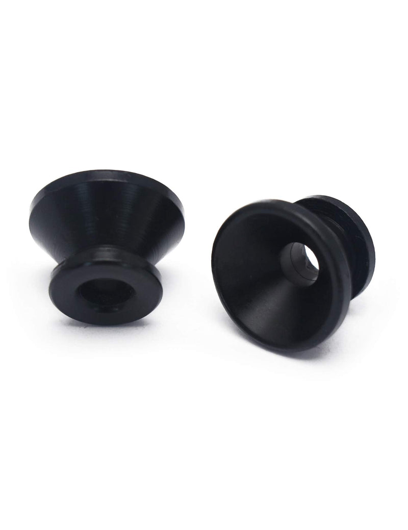 Metallor Guitar Strap Buttons Metal Guitar Strap Locks End Pins with Mounting Screws for Folk Acoustic Electric Guitar or Bass Ukulele Set of 2Pcs Bell Style. (Black) Black