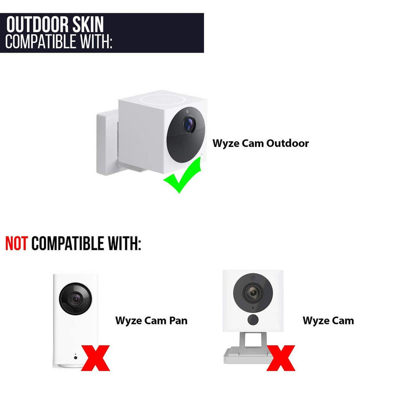 Wasserstein Protective Silicone Skins Compatible with Wyze Cam Outdoor ONLY - (Black, 2 Pack) (NOT Compatible with Wyze Cam/V2/Pan) (Wyze Cam Outdoor NOT Included) Black
