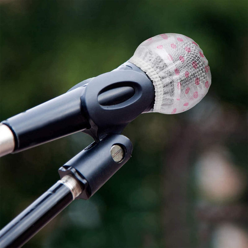 Tarklanda 100Pcs Microphone Cover Disposable ,Nonwoven Bulk Microphone Covers Disposable Handheld Mic Windscreen for Karaoke,Press Conference