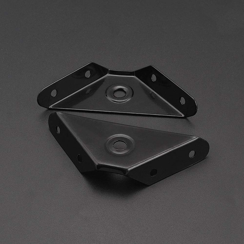 HOWDIA 12 Pcs Steel Corner Braces Joint Trapeziform Angle Code Brackets Corner Brace Support Bracket Fastener (Black) Black