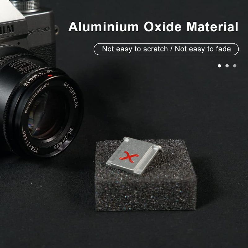 1 pcs Camera Hot Shoe Cover Hot Shoe Protecotr Aluminum Alloy Material Grey with Grey X Fit for Fujifilm GFX Fuji X Camera 1 Piece Grey+Grey X