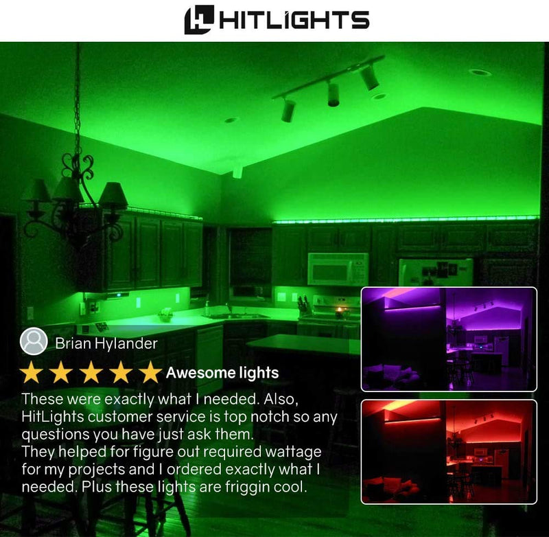 [AUSTRALIA] - HitLights UL Listed LED Strip Lights Waterproof IP67 - 16.4ft 5050 RGB 300LEDs, 12V for Room Under Kitchen Bedroom Home Decoration UL Listed RGB 300LED IP67 