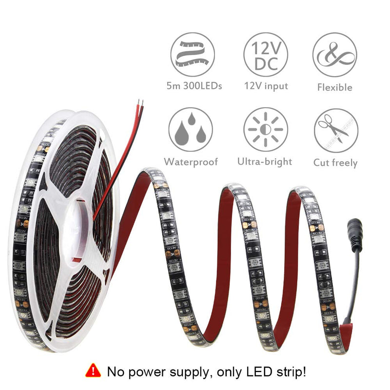 [AUSTRALIA] - ALITOVE Blue LED Light Strip 32.8ft Waterproof IP65 10M 600 LEDs 60 LEDs/M 5050 SMD Black PCB DC 12V with Enhanced 3M VHB Foam Tape for Home Garden Decoration Lighting, 2X 16.4ft, No Power Supply 