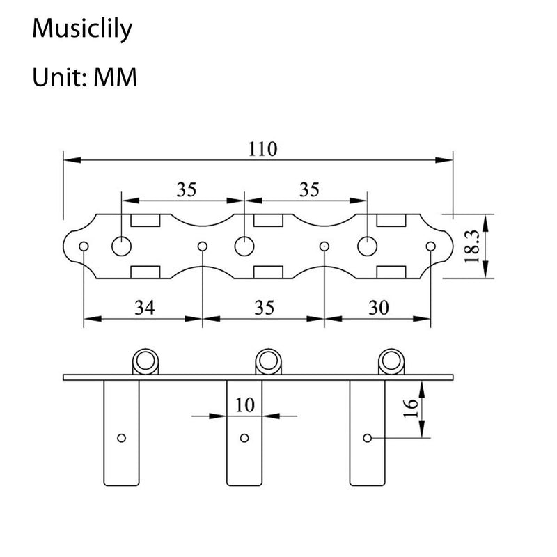 Musiclily Pro 3X3 Baker Style Classical Guitar Tuners Tuning Keys Machine Heads Set, Gold