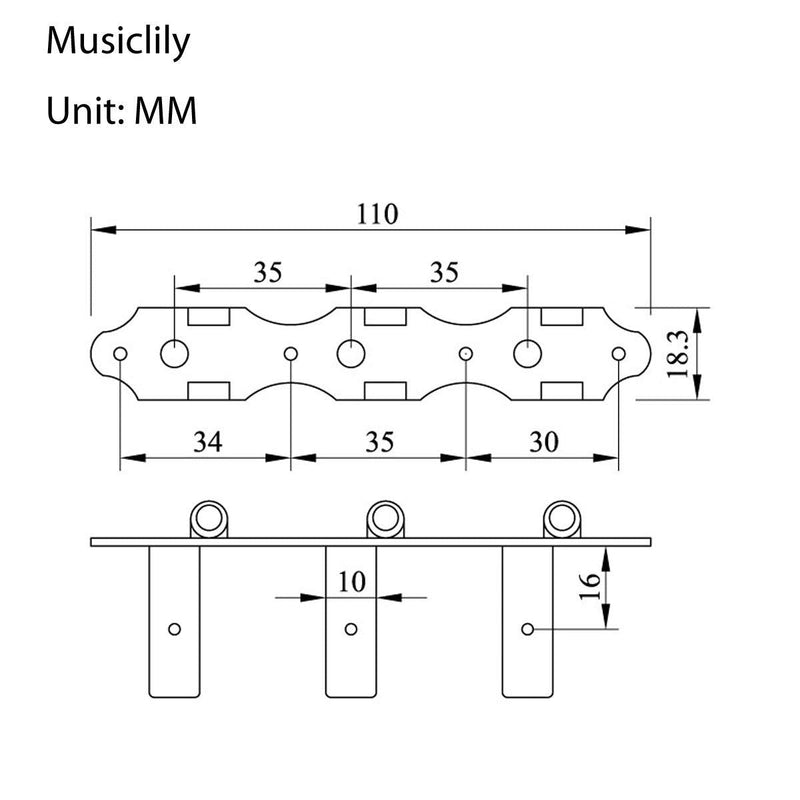 Musiclily Pro Set of 2 x 3 on A Plate Baker Style Classical Guitar Machine Heads Tuning Pegs Keys Tuners, Gold