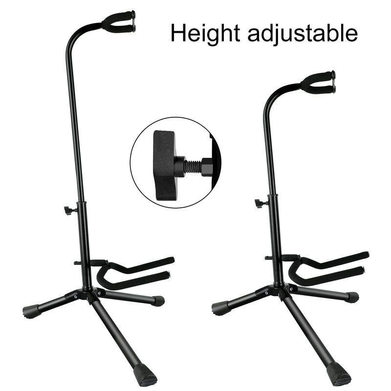 EastRock Adjustable Tripod Guitar Stand Single Stand for Music Bands Schools Artists, Audio Stage, Studio Display, Durable Metal Structure and Plastic Padded