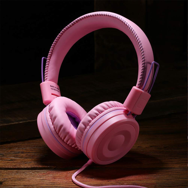 POWMEE Bundle M2&M1 Kids Headphones Wired Headphone for Kids,Foldable Adjustable Stereo Tangle-Free,3.5MM Jack Wire Cord On-Ear Headphone for Children/Teens/Girls/School/Kindle/Airplane/Plane/