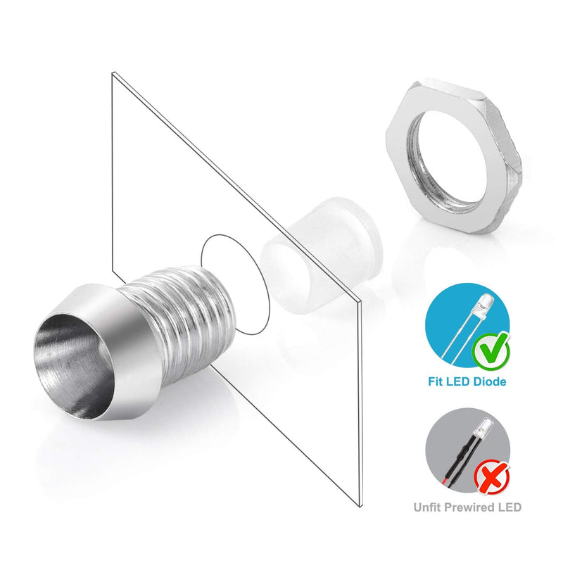 Chanzon 20pcs 3mm Metal Led Holder for Light Emitting Diodes,Diode Lights,Round Lamp Bulb