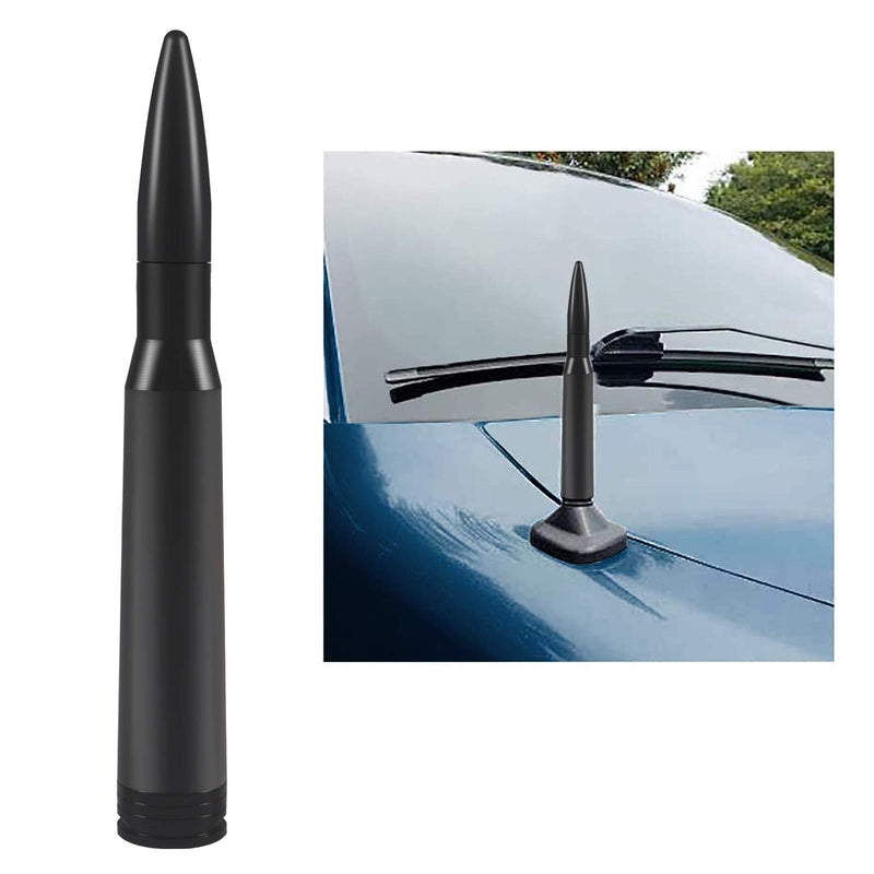 2PCS Vehicle Antenna Mast Car Truck Antenna Replacement Stubby Bullet Style Antenna Mast for Ford F Series Super Duty Ranger Explorer Dodge RAM 1500 2500 3500 Heavy Duty Classic Pickup Truck (Black) Black