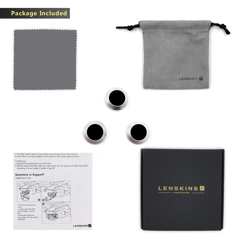 [AUSTRALIA] - LENSKINS MRC ND Filter 3-Pack (ND8/ND16/ND32) Snug Fit for DJI Mavic Pro/Platinum Drone Quadcopter, AGC Optical Glass, Multi Coated, DJI Lens Kit Neutral Density Filter Set 