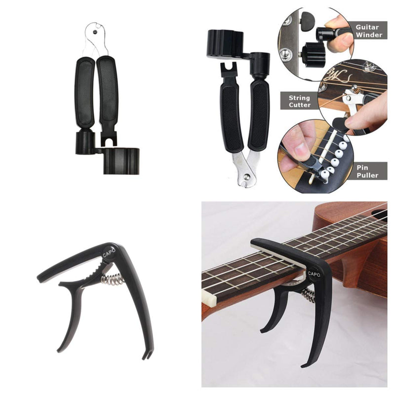 55 Pieces Acoustic Guitar Strings guitar accessories kit for beginners Include Acoustic Guitar Strings, Guitar Tuner, Capo, Picks, Guitar String Winder, Cutter, Bridge, Guitar Basic Strap