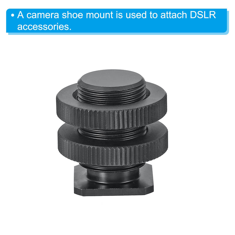 PATIKIL Male 5/8" to Female 1/4" Camera Hot Shoe Mount, Flash Cold Shoe Mount Tripod Screw Adapter for DSLR Rig, Black Male 5/8" to Female 1/4"