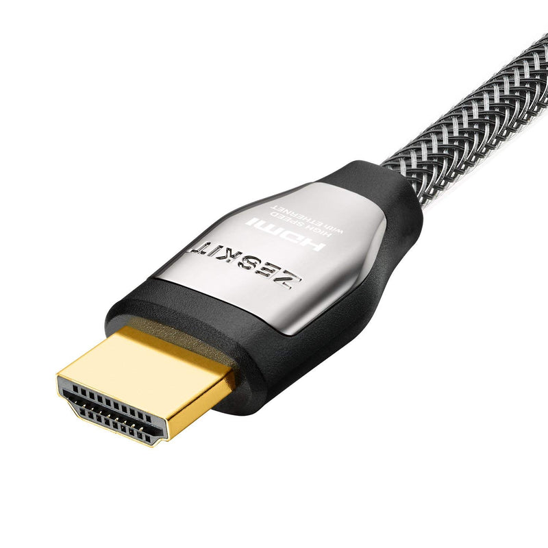 Zeskit Cinema Plus High Speed with Ethernet 22.28Gbps HDMI 2.0b Cable, 4K 60Hz HDR ARC 4:4:4 HDCP 2.2 (6ft Braided) 1.8m/6ft Braided (1-Pack)