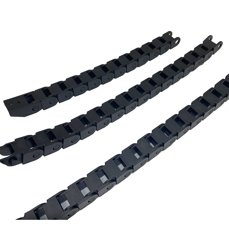 1M Drag Chain Cable Carrier R18 10x10mm(Inn HxW) Plastic Black Towline Wire Cable Chain Carrier for CNC Router Mill and 3D Printer,with Extra Connector,Screwdriver,Screws, Bridge Type(10x10） 10x10