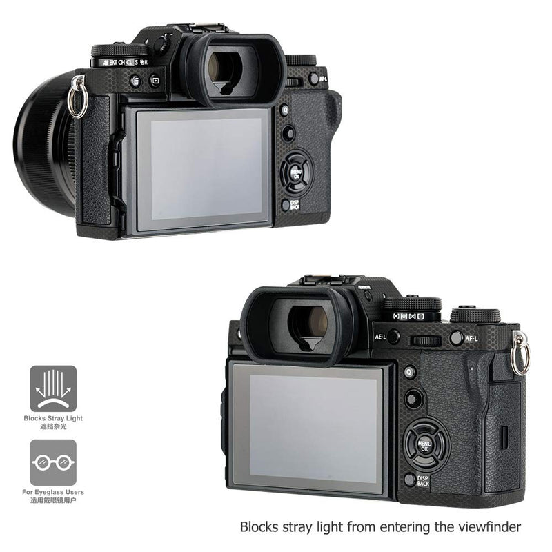Soft Silicon Camera Viewfinder Eyecup Eyepiece Eyeshade for Fuji X-T4 X-T3 X-T2 X-T1 XT4 XT3 XT2 X-H1 GFX100S GFX100 GFX50S GFX50S II Camera Replaces Fuji EF-XTL EC-XTM EC-XTS EC-GFX EC-XHW Eyepiece for XT4 XT3 XT2 XT1 XH1 GFX 100S 100 50S 50S II
