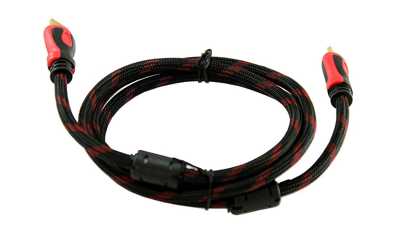 HDMI Cable 5 FT 2.0 Black/Red High Speed (4K 60Hz, HDMI 2.0 Cable 1080P,18Gbps) with Nylon Braided Cord Supports Ethernet, InstallerCCTV 5FT