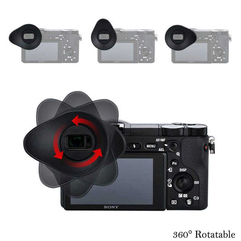 JJC Soft Silicone Camera Eyecup Eyepiece Eyeshade for Sony a6600 a6500 a6400 Viewfinder Protector Replaces Sony FDA-EP17 Eye Cup Oval Design