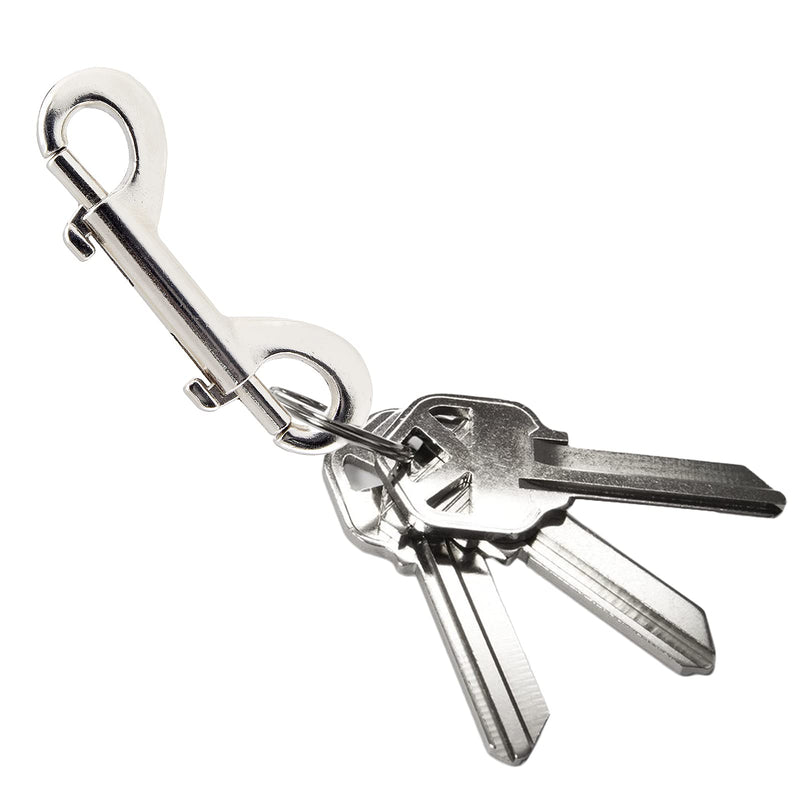 [AUSTRALIA] - Zorveiio 6 Pcs 2.7 Inch Double Ended Bolt Snaps Hook, Zinc Alloy Double Snap Hook Chain Clips for Dog Leash Key Chain Horse Tack Pet Feed Bucket Garage Use, Nickel 