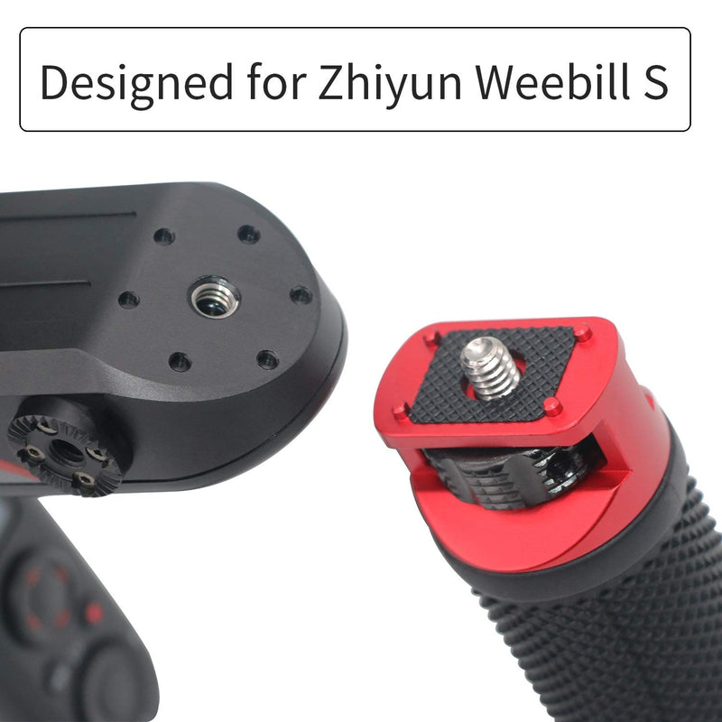 Andycine Handle Grip for Zhiyun Weebill-S Gimbal with Dual Mounting Lock, Cold Shoe and 1/4”-20 Accessory Threaded Holes