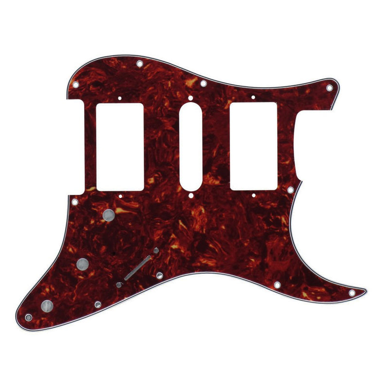 FLEOR Strat HSH Pickguard Pick Guard Scratch Plate with Screws for American/Mexican Standard Strat Modern Style Guitar Part, 4Ply Red Tortoise 4Ply Red Tortoise Shell