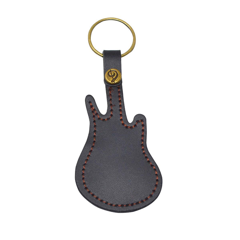 Leather Guitar Picks Case Guitar Pick Holders with Keyring Guitar Plectrums Bag for Guitar Pick Bag with 5Pcs Plectrums Gift(Black) Black