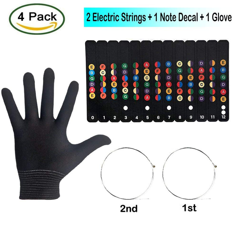 RS Glove for Electric Guitar Beginner Train Note Sticker and 1st/2nd String 9-11