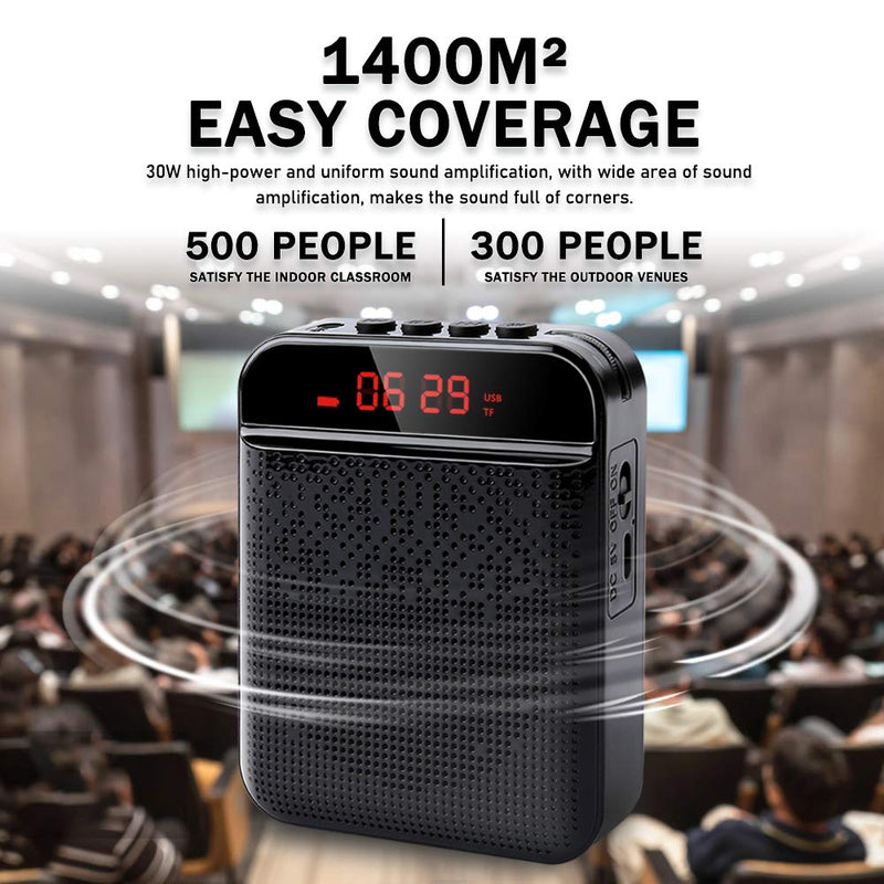 Large capacity 3200mAh Voice Amplifier, Microphone Headset Amplifier Portable PA System Speaker Clip On for Teacher, OutdoorElderly,Classroom, Meetings