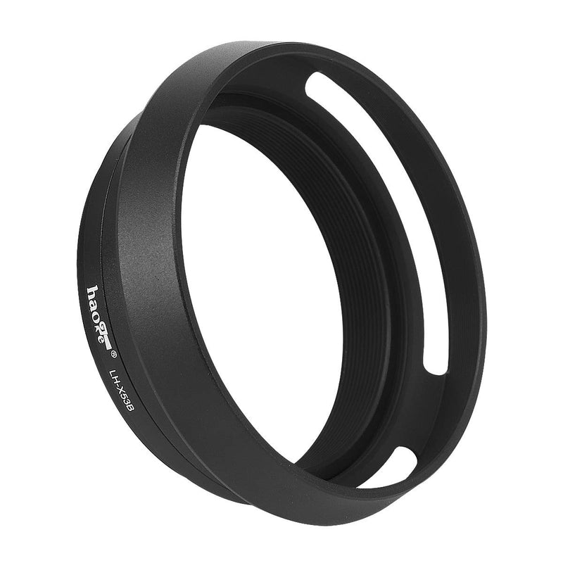 Haoge LH-X53B 3in1 Lens Hood with Adapter Ring with Cap Set for Fujifilm Fuji FinePix X70 X100 X100S X100T X100F X100V Camera Black Replaces Fujifilm LH-X100