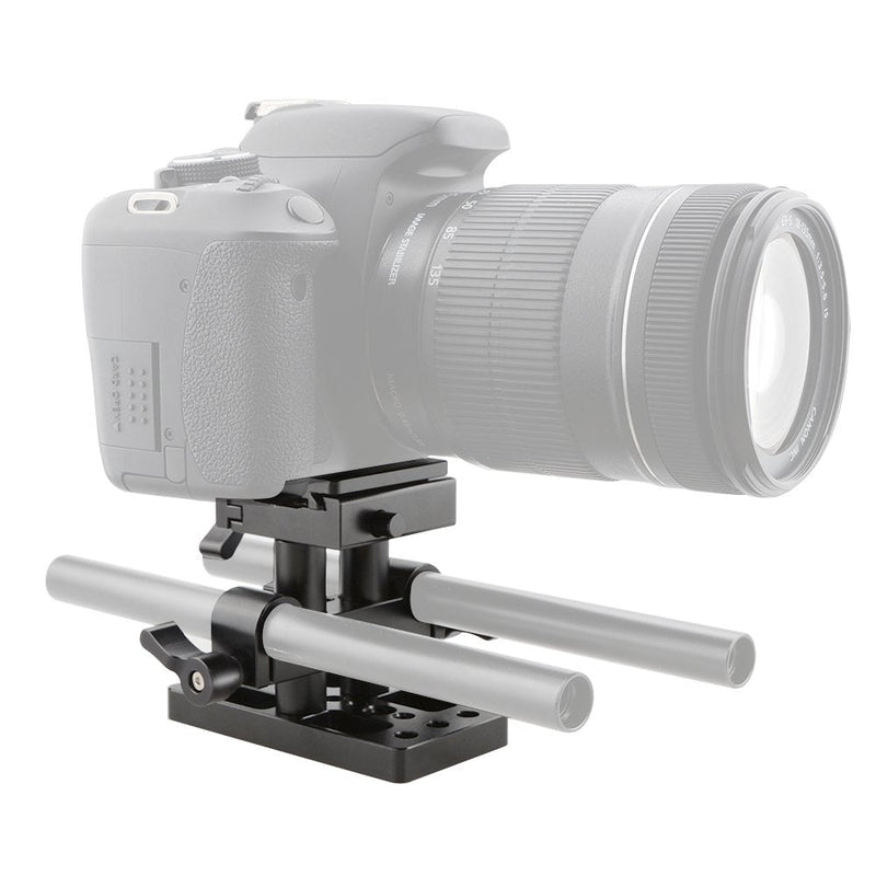 CAMVATE Quick Release Plate with 15mm Rail Riser Support System for Arca Swiss Standard(Height Adjustable) - 1795