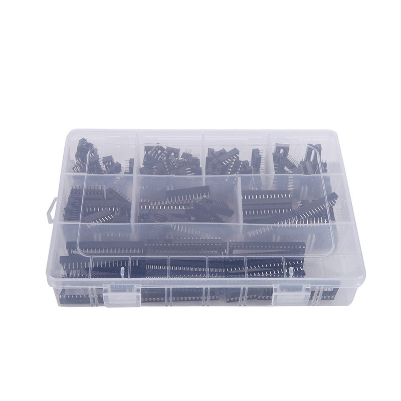 Eowpower 150Pcs 2.54mm Pitch DIP IC Sockets Adaptor Assortment Kit 6,8,14,16,18,24,28,40 Pin