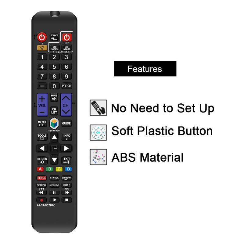 Gvirtue AA59-00784C Remote Control Compatible Replacement for Samsung AA59-00784A AA59-0784B BN59-01043A, KN55S9CAF UN46F6300 UN46F8000 UN50F6350 UN55F8000 UN60F6350 UN60F8000 UN65F8000