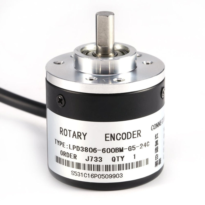 600p/r Rotary Encoder, Incremental Rotary Encoder, 5v-24v Ab 2 Phases Shaft 6mm Incremental Optical Rotary Encoder for Measuring the Rotational Rate