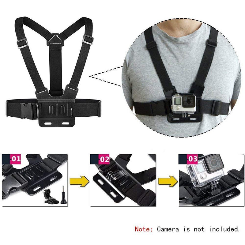 VVHOOY Universal Head Strap Mount Chest Strap Harness and Screw Adapter Compatible with Dragon Touch 4K,AKASO EK7000,Brave 4,Runme R3,VanTop,APEMAN A79 A80,Crosstour,Campark Action Camera Accessories