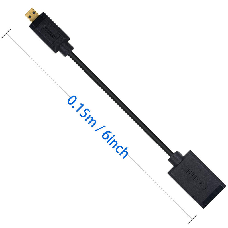 Duttek HDMI to Micro HDMI Cable, Extreme Slim and Flexible Micro HDMI Male to HDMI Male Cable Support 1080P, 4K, 3D for GoPro Hero 8/7 Black,Sony A6500/A7,Canon Camera,etc (Male to Female) Male to Female