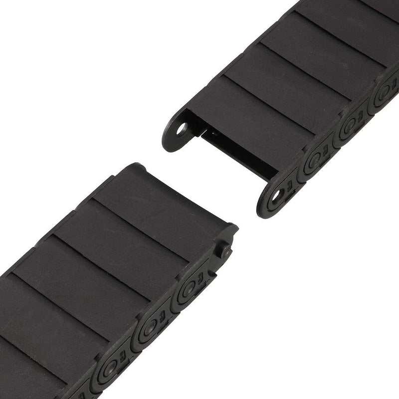 [AUSTRALIA] - uxcell Drag Chain Cable Carrier Semi Enclosed Open Type with End Connectors R28 15X40mm 1.5 Meter Plastic for Electrical CNC Router Machines Black 
