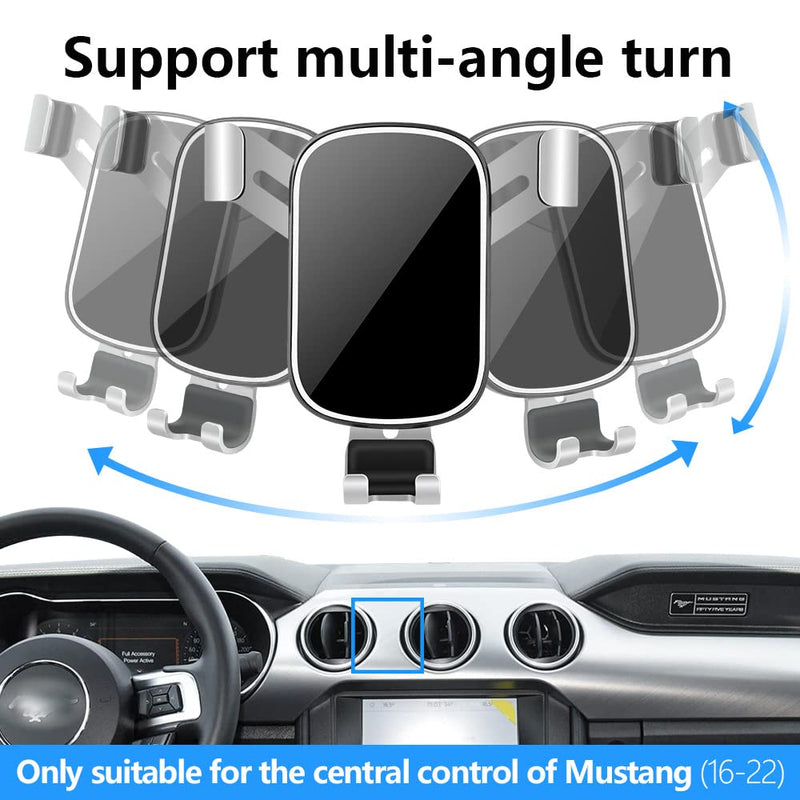 LUNQIN Car Phone Holder for 2016-2022 Ford Mustang [Big Phones with Case Friendly] Auto Accessories Navigation Bracket Interior Decoration Mobile Cell Mirror Phone Mount
