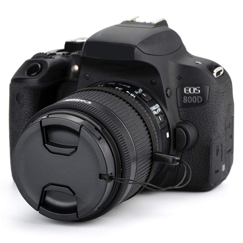 58mm Front Lens Cap Cover with Keeper for Canon EF-S 18-55mm Kit Lens on Canon EOS Rebel T7 T6 T5 T100 4000D 2000D SL3 SL2 SL1 T8i T7i T6s T6i T5i T4i T3i T2i T1i & More Lens with 58mm Filter Thread