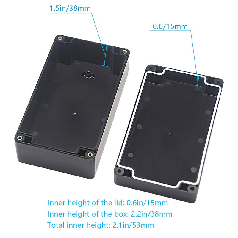 Zulkit Waterproof Plastic Project Box ABS IP65 Electrical Junction Box Enclosure Black 6.22 x 3.54 x 2.36 inch (158 x 90 x 60mm) 6.22'' x 3.54'' x 2.36''(Pack of 1)