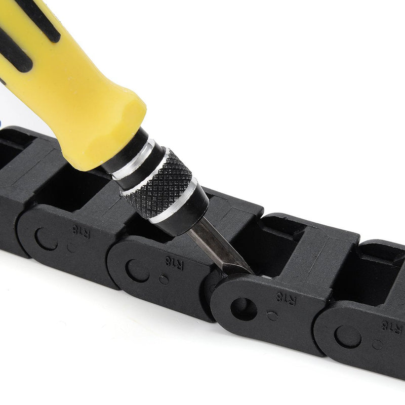 uxcell R18 10mm x 15mm（Inner H*Inner W）Black Plastic Cable Wire Carrier Drag Chain 1M Length for CNC