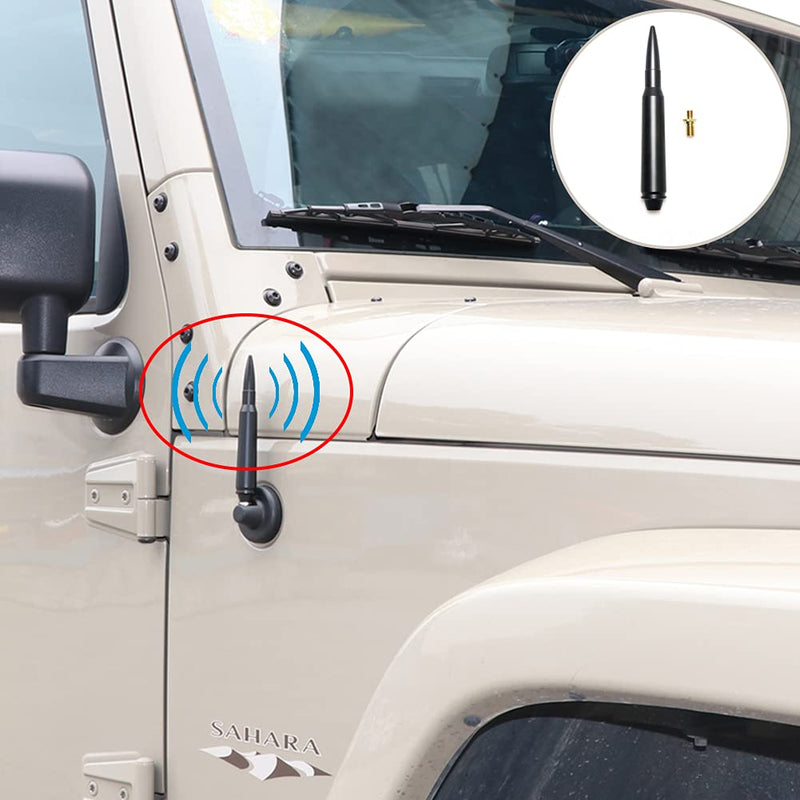 Bestaoo Antenna for 2007-2021 Jeep Wrangler JK JKU JL JLU Gladiator JT, 6.3" Short Car Radio Antenna, Replacement AM FM Radio Signal Reception