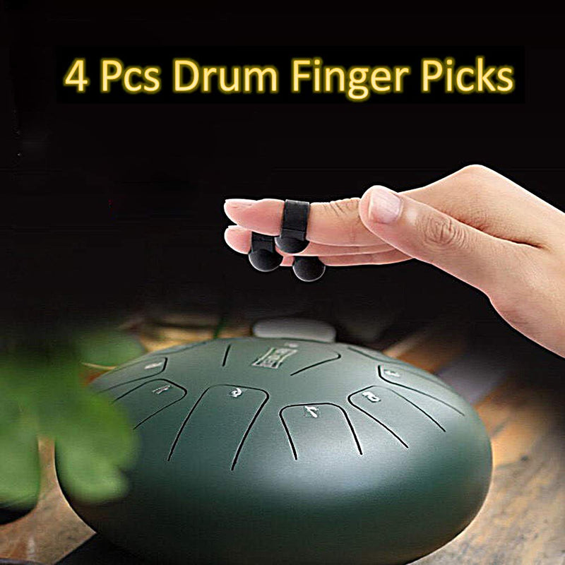 Yowin Steel Tongue Drum Finger Picks, Silicone Rubber Knocking Finger Sleeves Handpan Percussion Instrument (8 Pcs) 8 Pcs