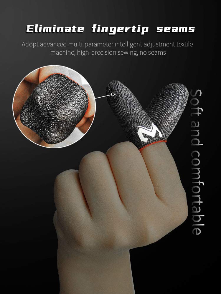 Mobile Game Finger Caps Non-Slip Touch Screen Gloves Anti-Sweat Finger Sleeves Shoot Aim Thumb Cover Mobile Phone Accessories for Call of Duty Mobile, Pubg, LOL Wild Rift, iOS, Android (3 Pairs)