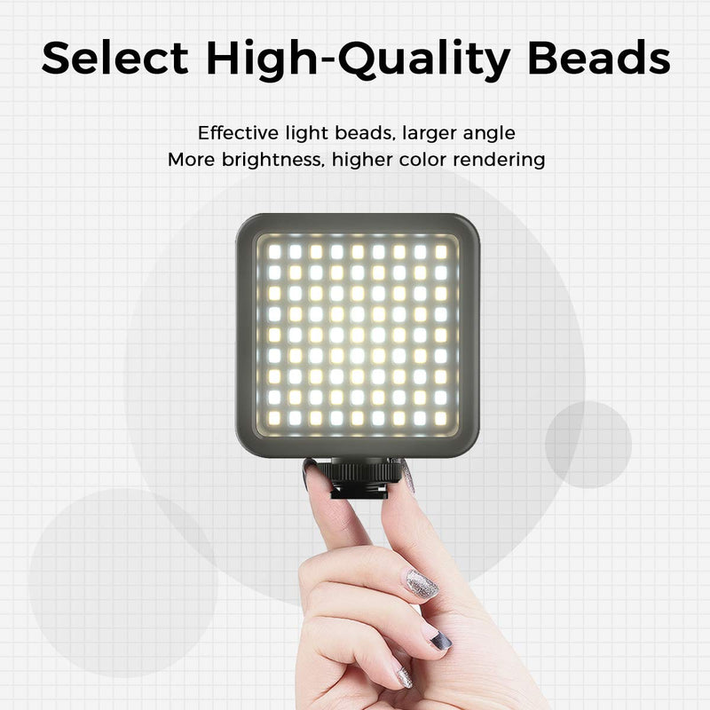 [AUSTRALIA] - VIJIM VL81 LED Video Light with 3 Cold Shoes, Mini Rechargeable LED Camera Light Built-in 3000mAh Battery,Bicolor 3200K-5600K LED Photo Light,Portable Photography Lamp for Vlogging 